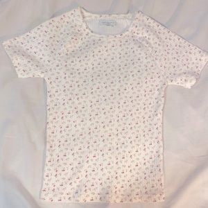 Extra Small Coquette American Eagle tight ditsy floral top